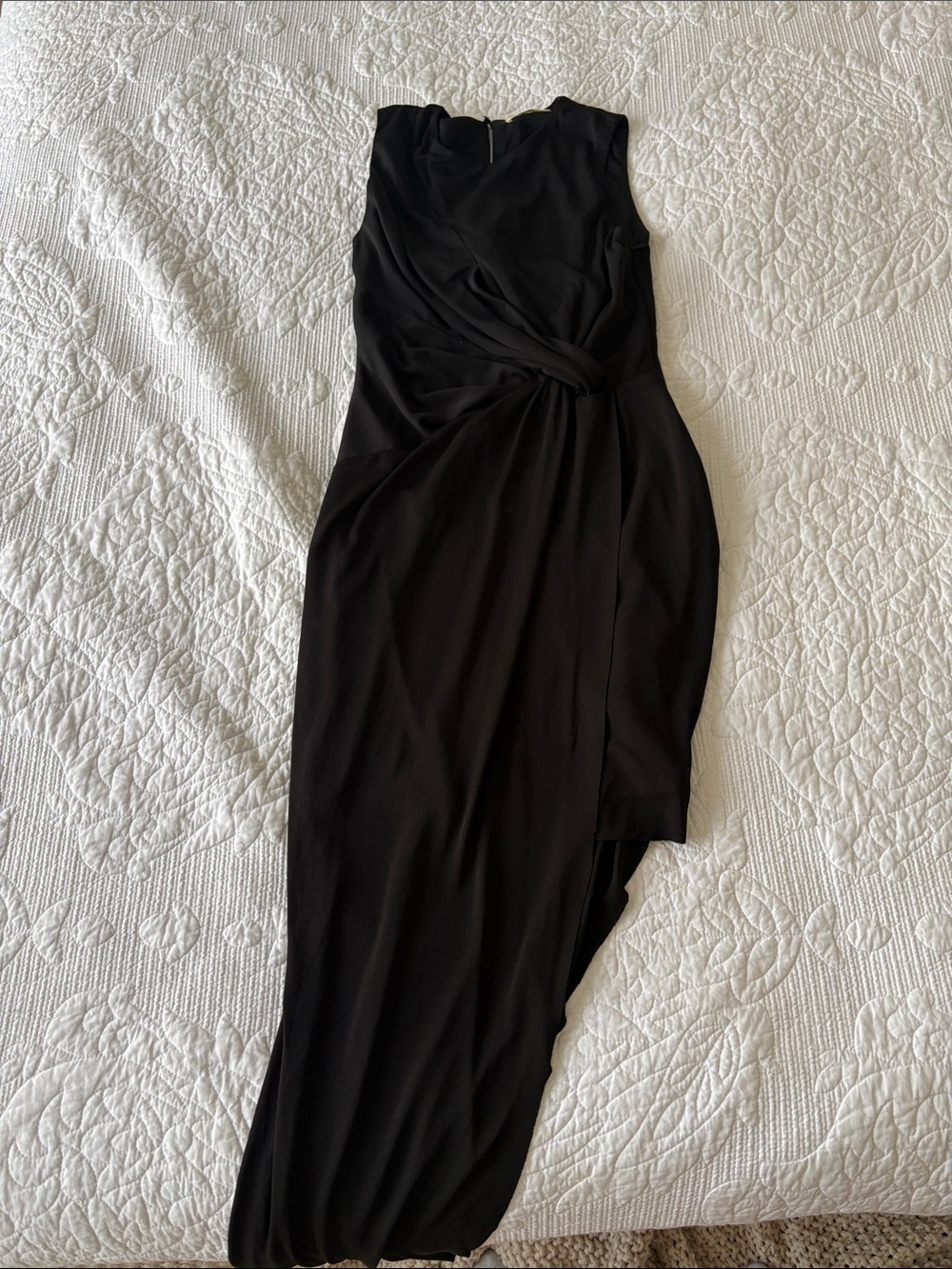 Mustard Seed Black Asymmetrical Knot-Waist Dress